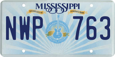MS license plate NWP763