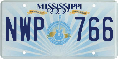 MS license plate NWP766