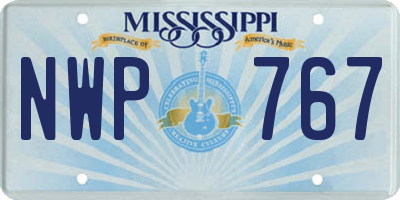 MS license plate NWP767