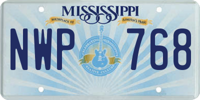 MS license plate NWP768