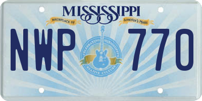 MS license plate NWP770