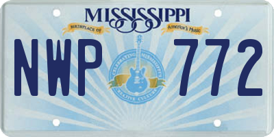 MS license plate NWP772