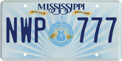 MS license plate NWP777