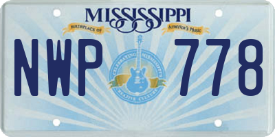 MS license plate NWP778