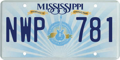 MS license plate NWP781
