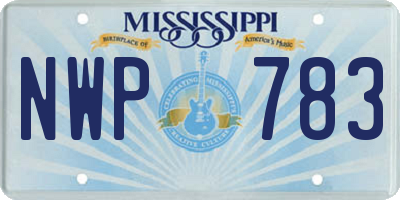 MS license plate NWP783