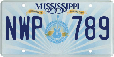 MS license plate NWP789