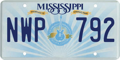 MS license plate NWP792