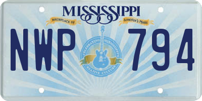 MS license plate NWP794