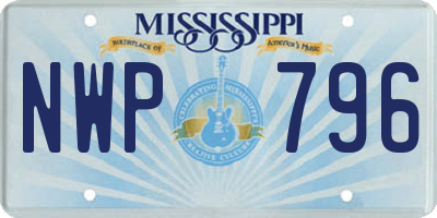 MS license plate NWP796