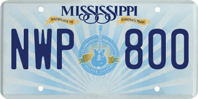 MS license plate NWP800