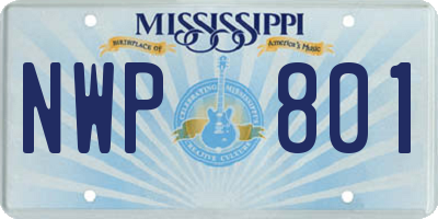 MS license plate NWP801