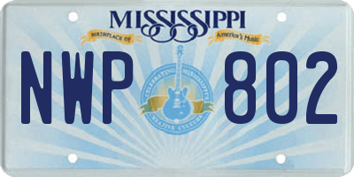 MS license plate NWP802