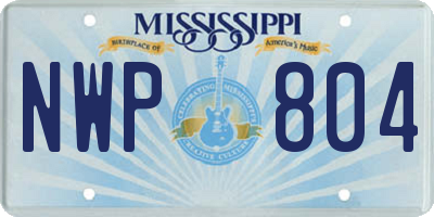 MS license plate NWP804