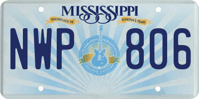 MS license plate NWP806