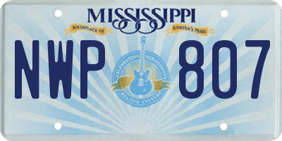 MS license plate NWP807