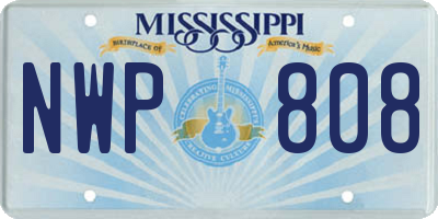 MS license plate NWP808
