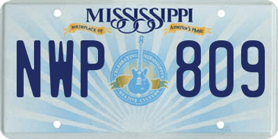 MS license plate NWP809
