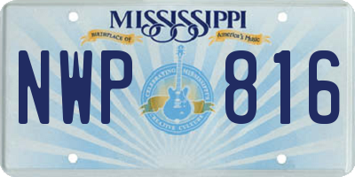 MS license plate NWP816