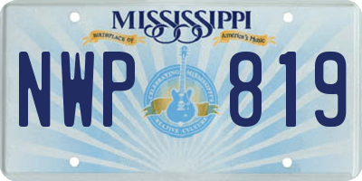 MS license plate NWP819