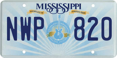 MS license plate NWP820