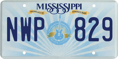 MS license plate NWP829