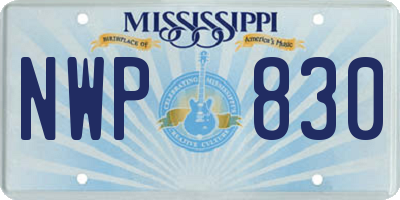 MS license plate NWP830