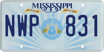 MS license plate NWP831