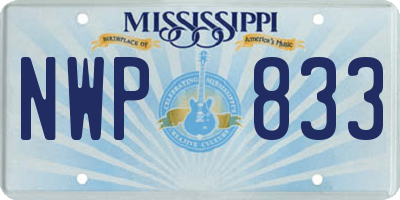 MS license plate NWP833