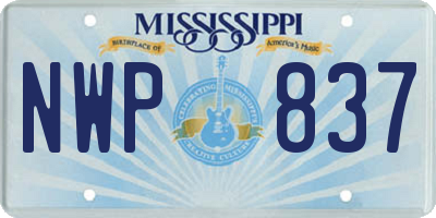 MS license plate NWP837