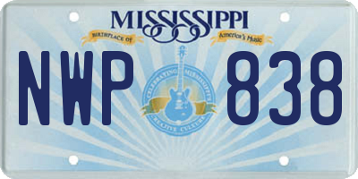 MS license plate NWP838