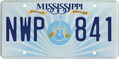 MS license plate NWP841