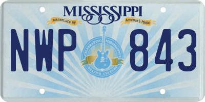 MS license plate NWP843
