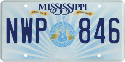 MS license plate NWP846