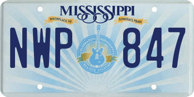 MS license plate NWP847