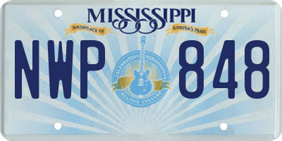 MS license plate NWP848