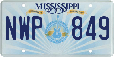 MS license plate NWP849