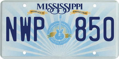 MS license plate NWP850