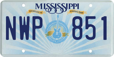 MS license plate NWP851