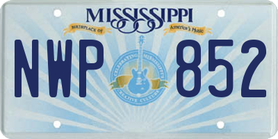 MS license plate NWP852