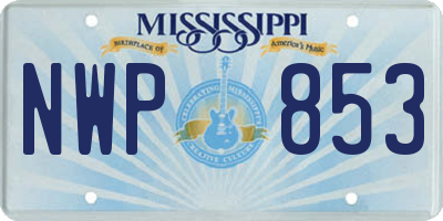 MS license plate NWP853