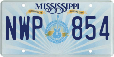 MS license plate NWP854