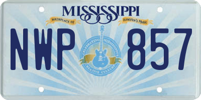 MS license plate NWP857