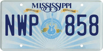 MS license plate NWP858