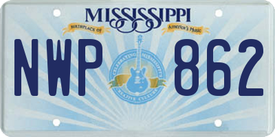 MS license plate NWP862