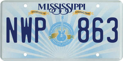 MS license plate NWP863