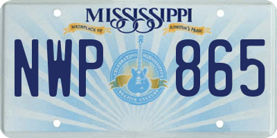 MS license plate NWP865