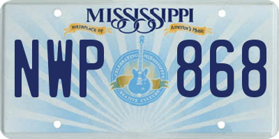 MS license plate NWP868