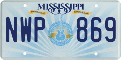 MS license plate NWP869