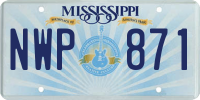 MS license plate NWP871